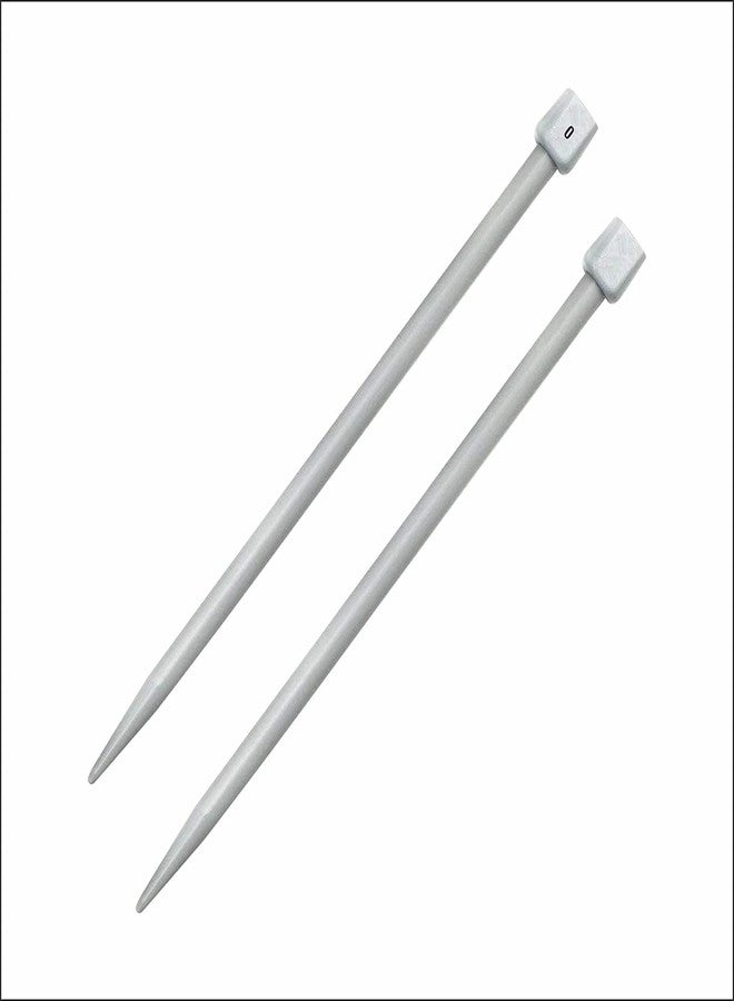 NTGS Plastic Single Pointed Knitting Needle Large Size - No 0, Length - 35Cm, Dia - 8 Mm, Woolen Artefacts Like Sweaters, Muflers, Caps Etc, Pair of 2 - Image 1